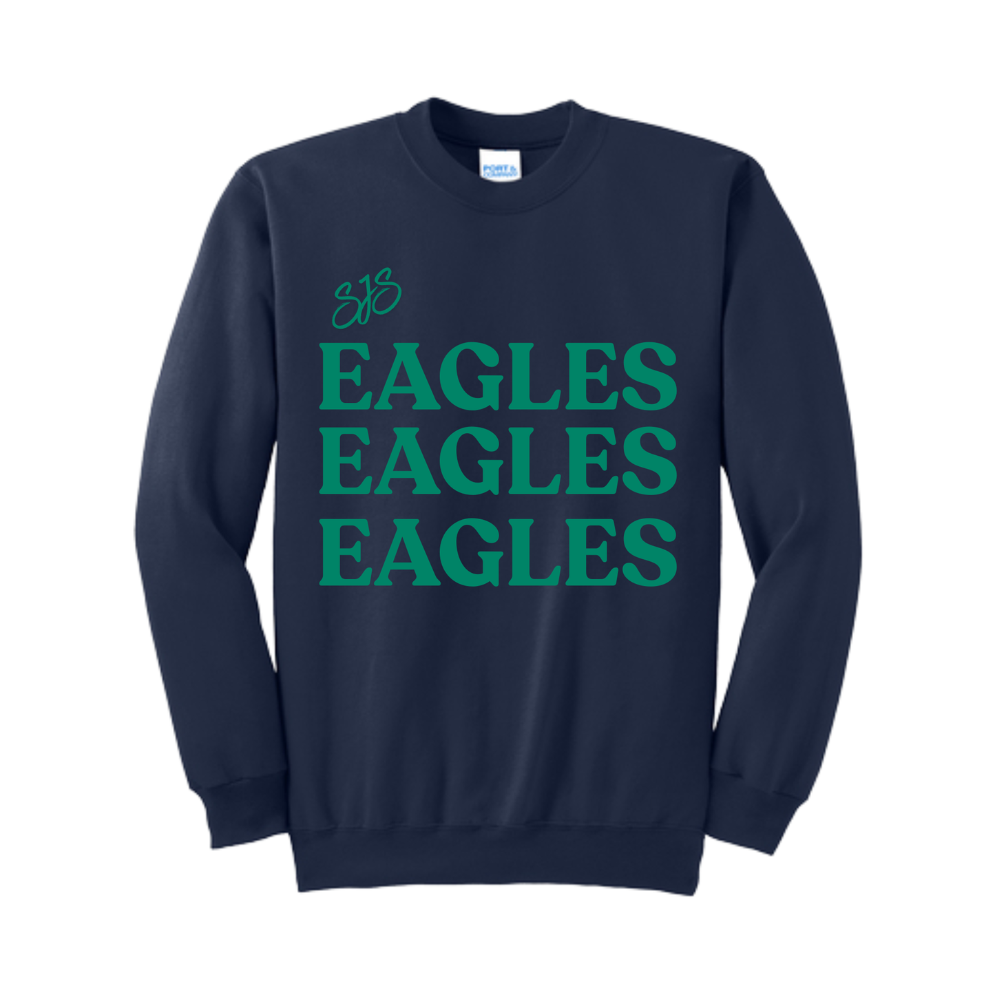 SJS Eagles Eagles Eagles Puff Print Crewneck