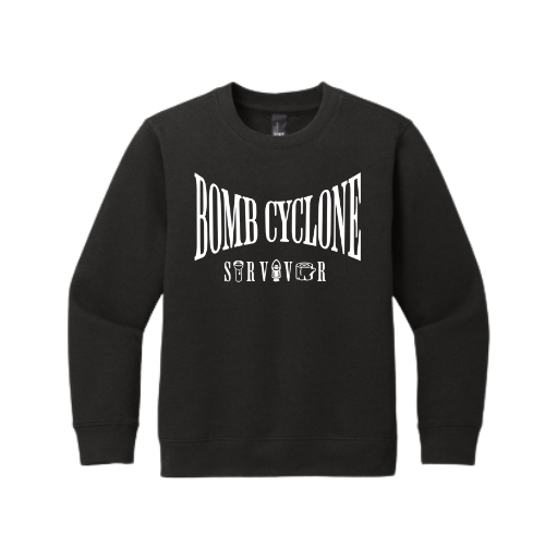 Youth Jet Black "Bomb Cyclone Survivor" Crewneck Sweatshirt